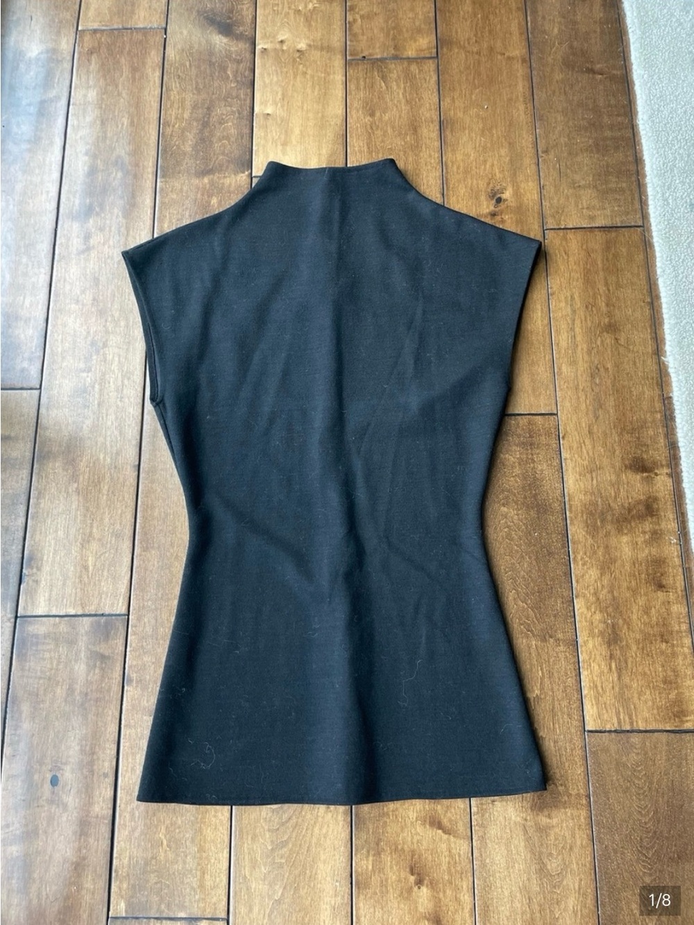 Gauchere Black Sleeveless Mock Neck Top